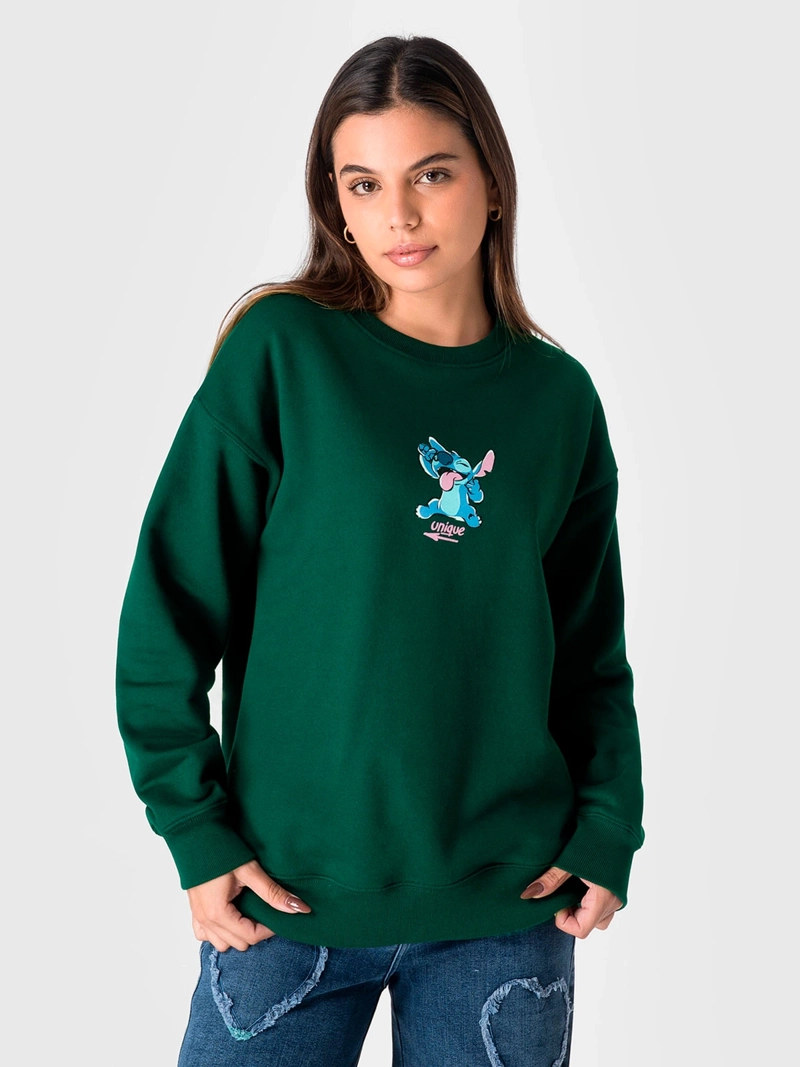 POLERA MUJER SQUEEZE VERDE ALGODÓN STITCH - 2
