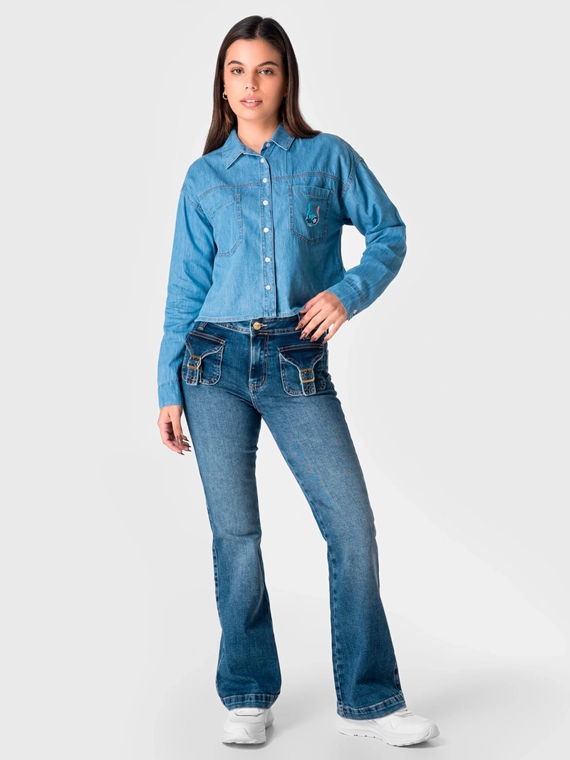 BLUSA MANGA LARGA MUJER SQUEEZE DENIM YESSY STITCH - 1