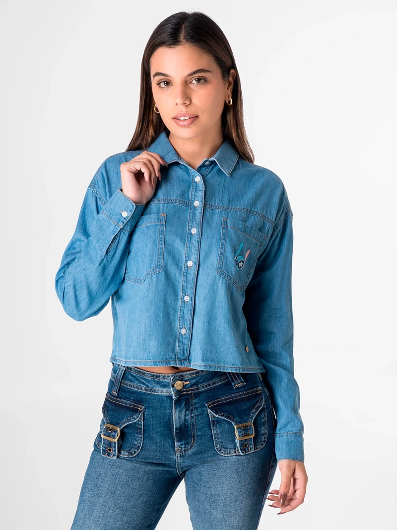 BLUSA MANGA LARGA MUJER SQUEEZE DENIM YESSY STITCH - 2