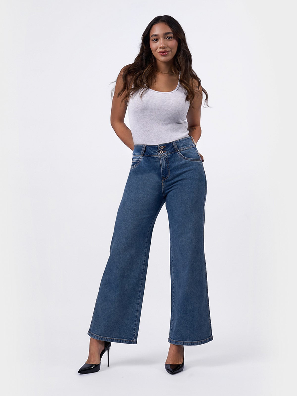 JEANS ALGODÓN WIDELEG MUJER BRONCO CAMERON - 1