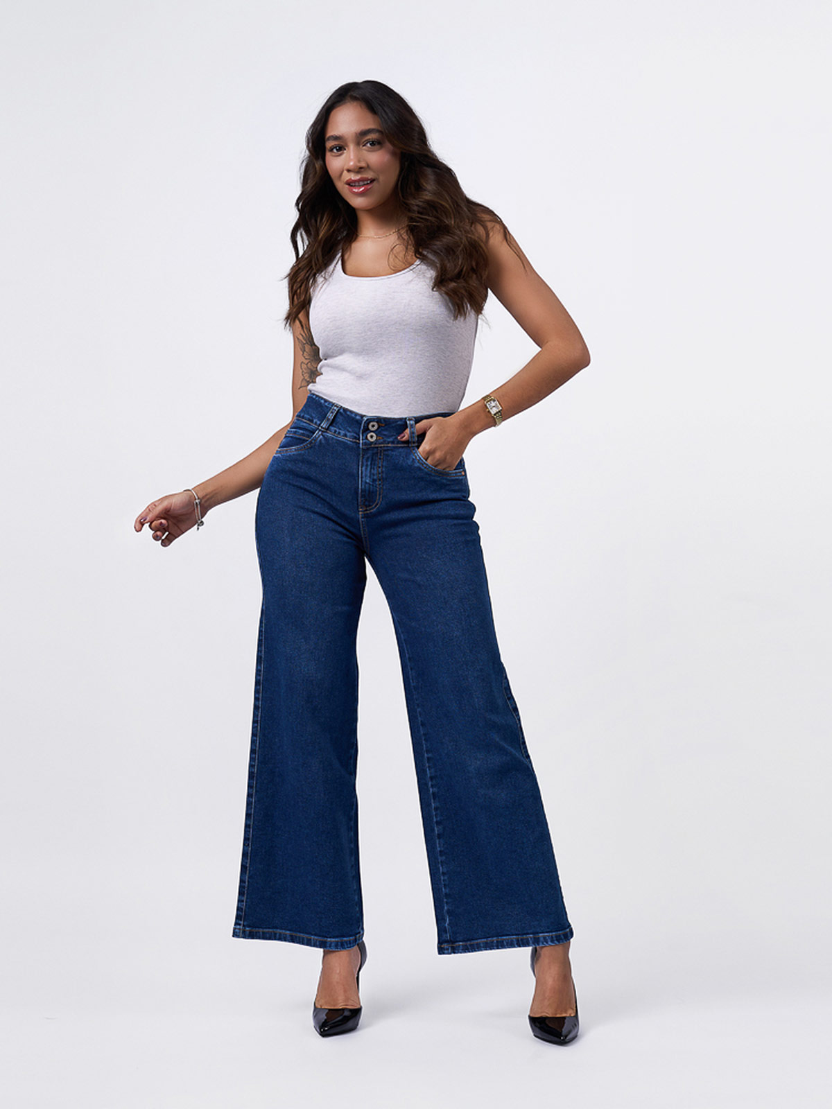 JEANS ALGODÓN WIDELEG MUJER BRONCO CAMERON - 1
