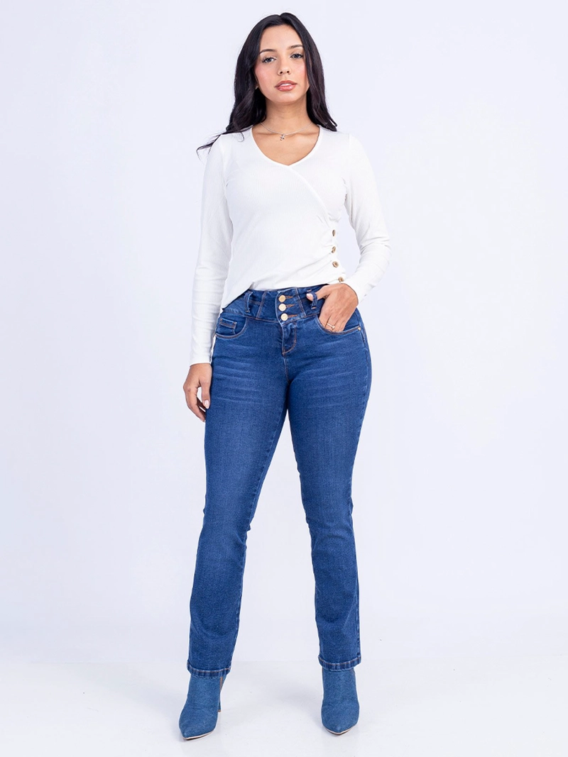 JEANS ALGODÓN RECTO MUJER SODA BLUES VIRGINIA - 1