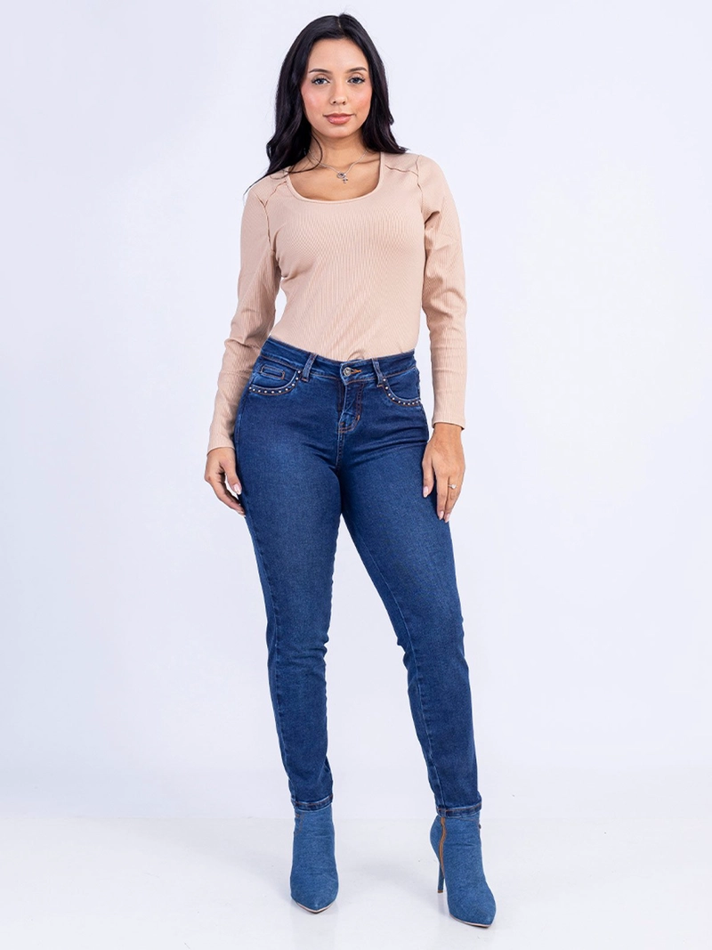 JEANS ALGODÓN SKINNY MUJER SODA BLUES BORA - 1