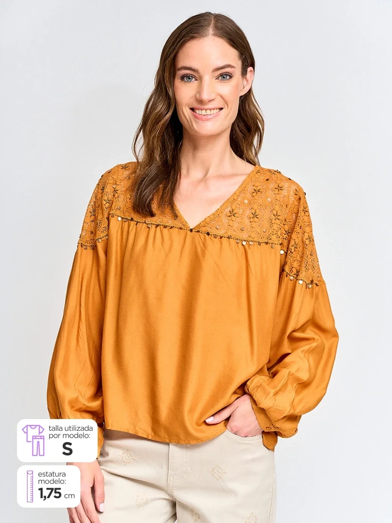 BLUSA MANGA LARGA MUJER TATIENNE DONNA - 1