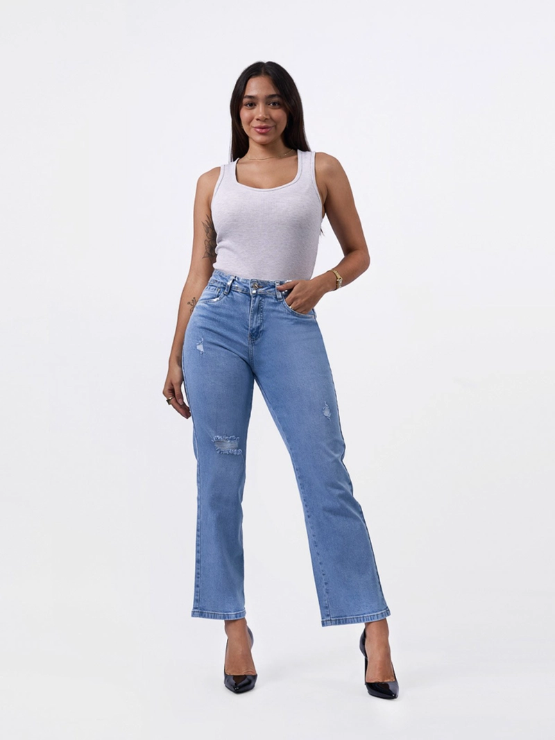 JEANS ALGODÓN RECTO MUJER MACHINE RITA - 1