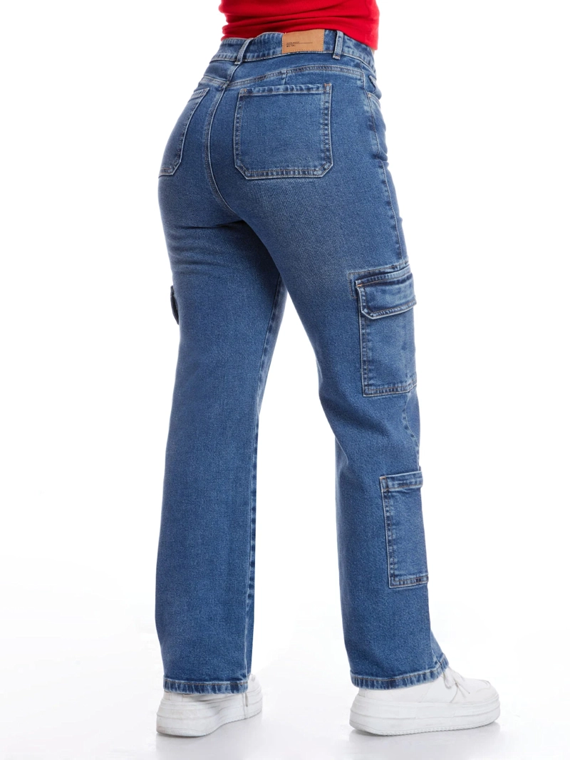 JEAN ALGODÓN CARGO MUJER METAL JEANS OLENKAII - 4