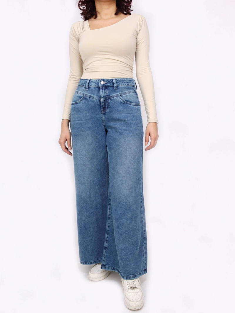 JEAN REGULAR MUJER KAYRA POBLET PERFECT FIT CELESTE SUPER WIDE LEG CORTE D - 1