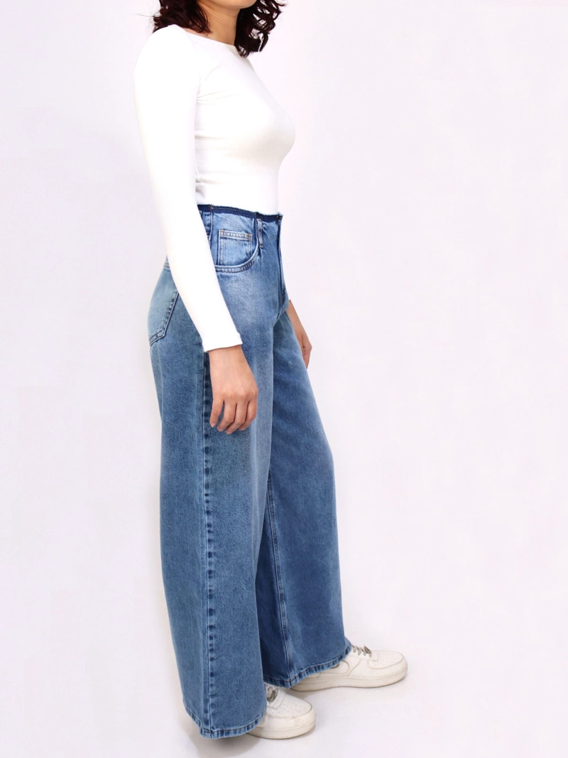 JEAN REGULAR MUJER KAYRA POBLET PERFECT FIT CELESTE SUPER WIDE LEG CORTE D - 2