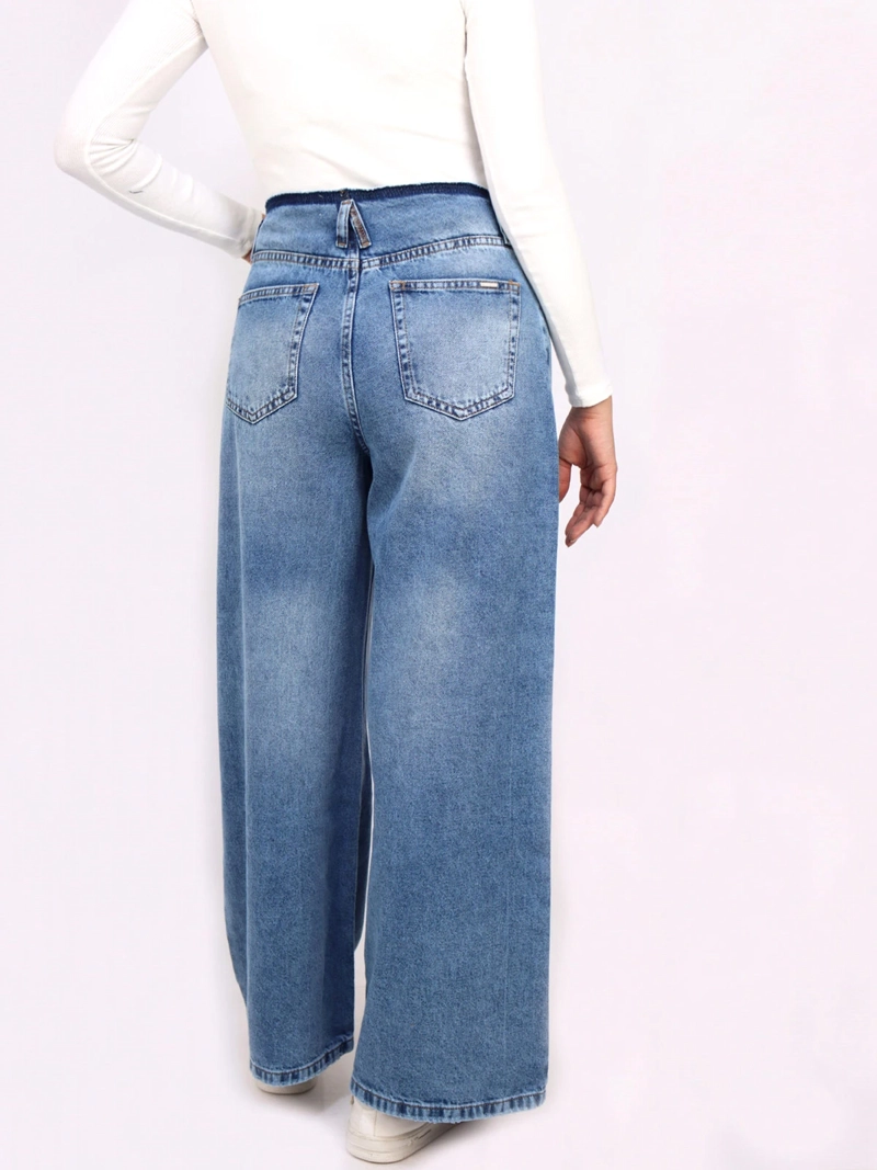 JEAN REGULAR MUJER KAYRA POBLET PERFECT FIT CELESTE SUPER WIDE LEG CORTE D - 3