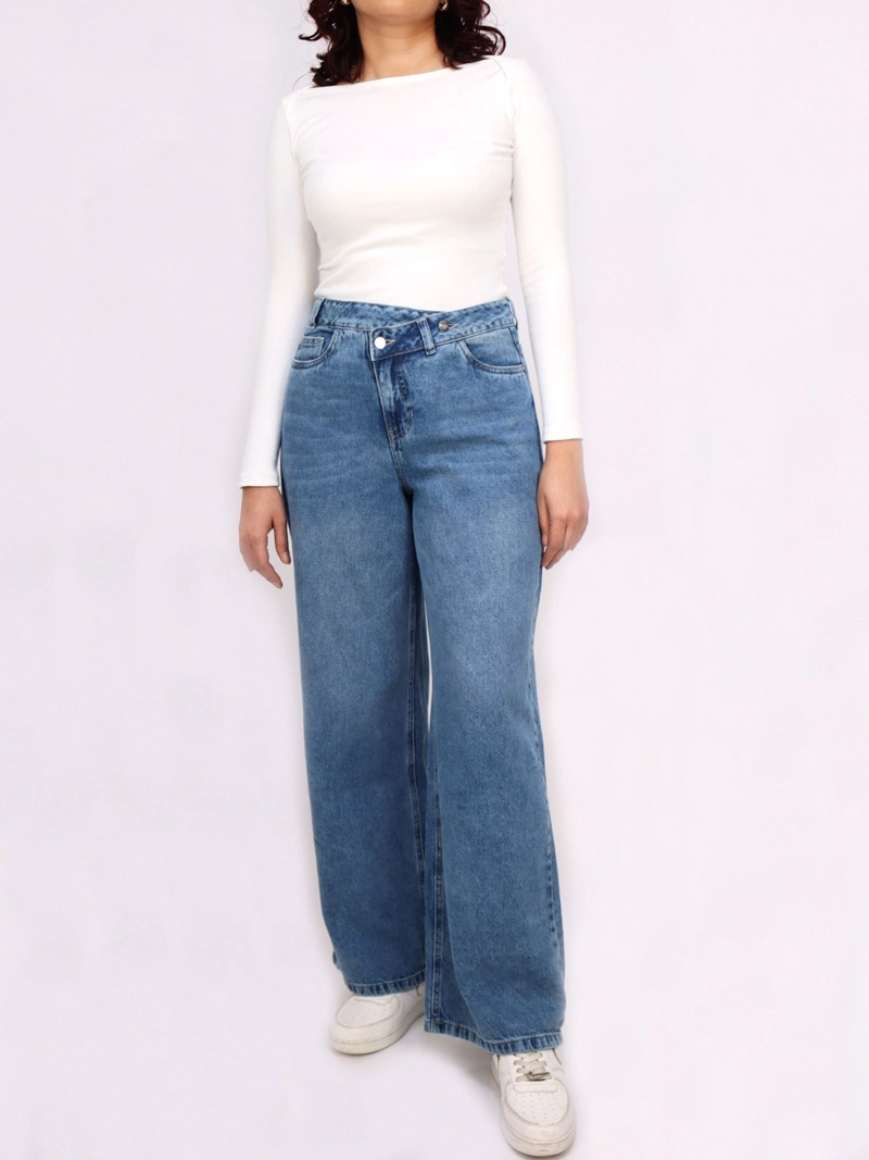 JEANS MUJER KAYRA POBLET PERFECT FIT WIDELEG CRUZADO - 1