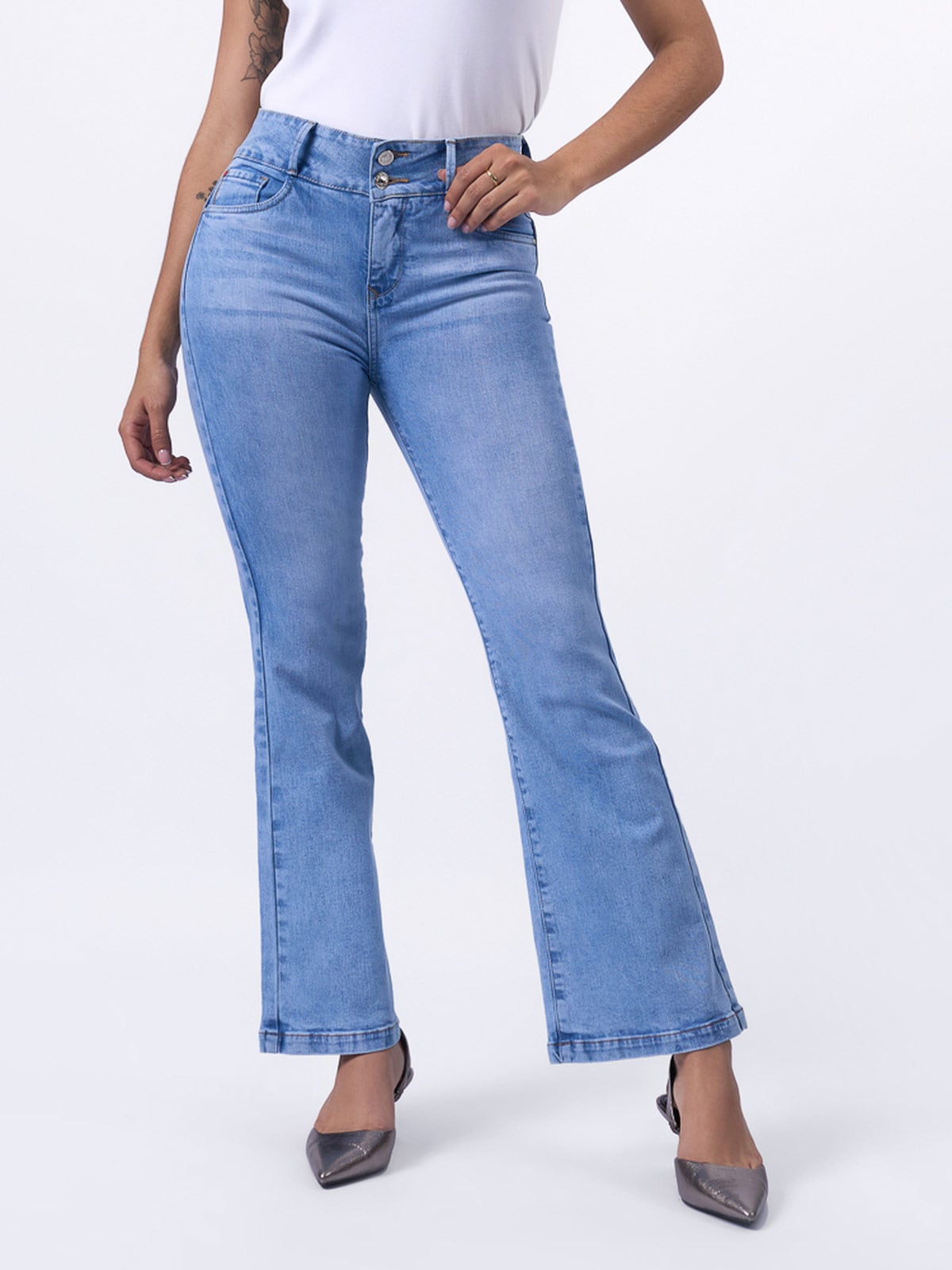 JEANS ALGODÓN FLARE MUJER MACHINE DEMY - 2