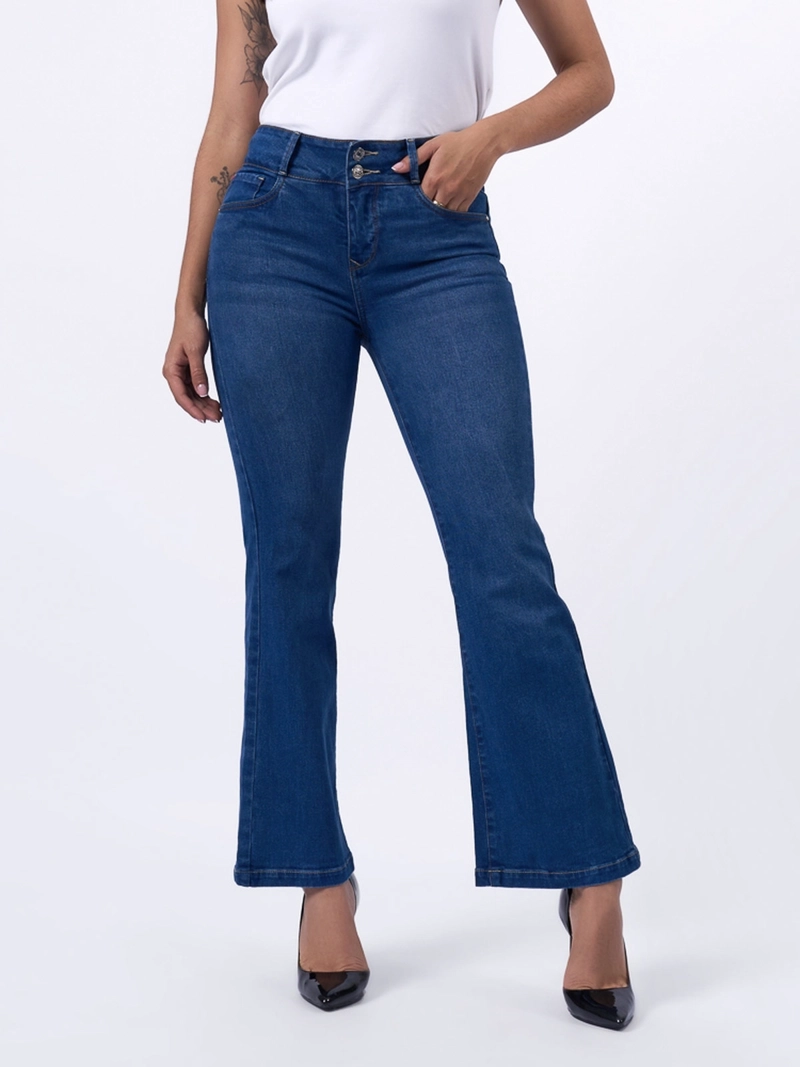 JEANS ALGODÓN FLARE MUJER MACHINE DEMY - 2