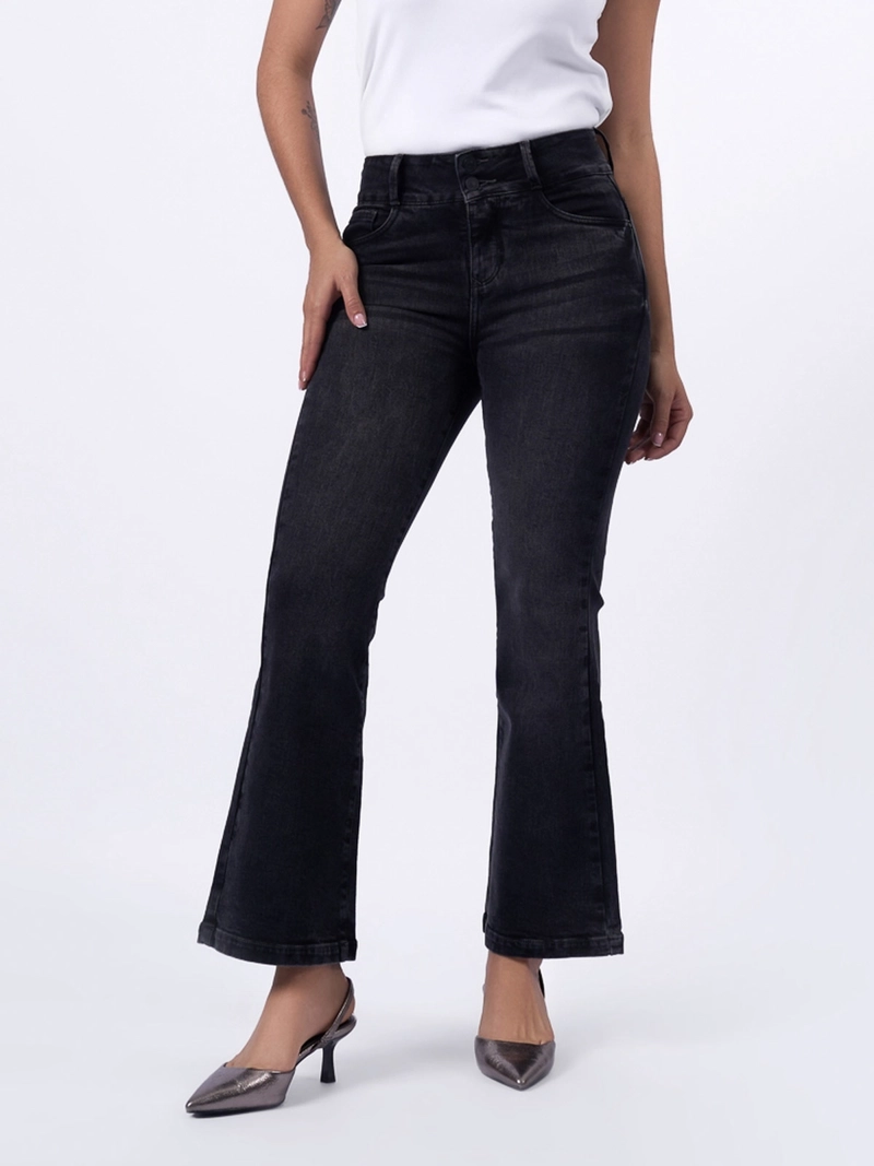 JEANS ALGODÓN FLARE MUJER MACHINE DEMY - 2