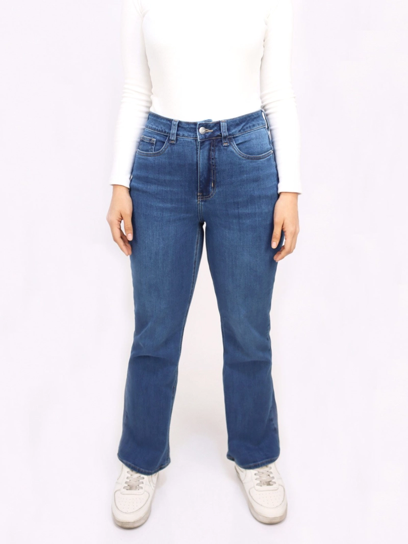 JEANS MUJER KAYRA POBLET PERFECT FIT FLARE CROPED - 1