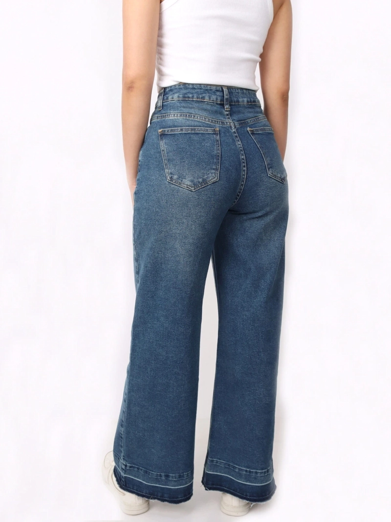 JEAN WIDE LEG MUJER KAYRA POBLET PERFECT FIT VINTAGE DS DESBA CELESTE - 3