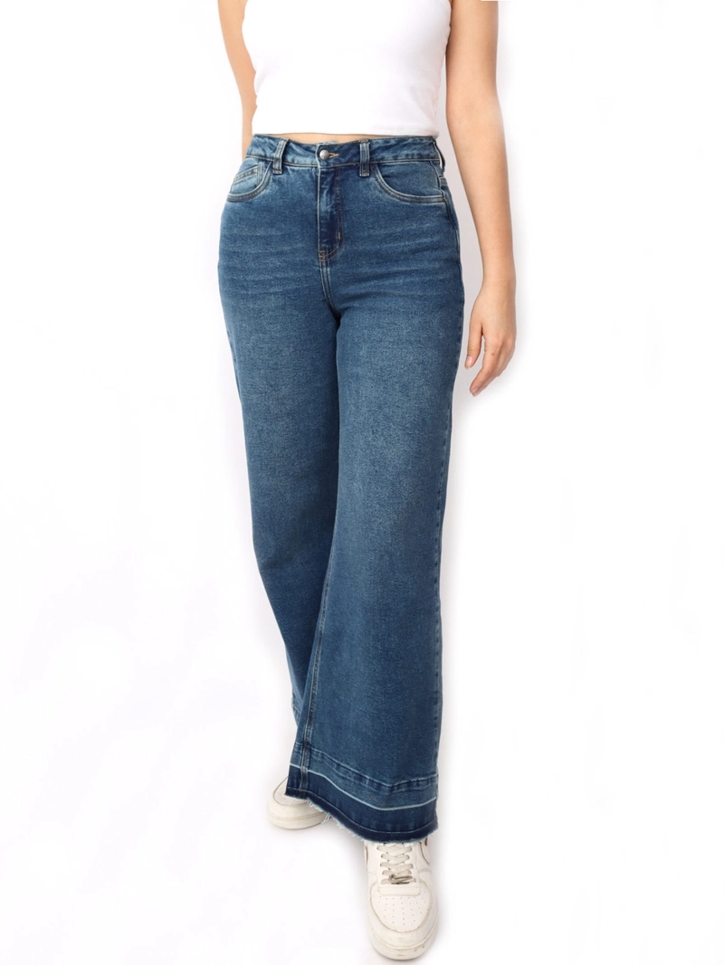 JEAN WIDE LEG MUJER KAYRA POBLET PERFECT FIT VINTAGE DS DESBA CELESTE - 1