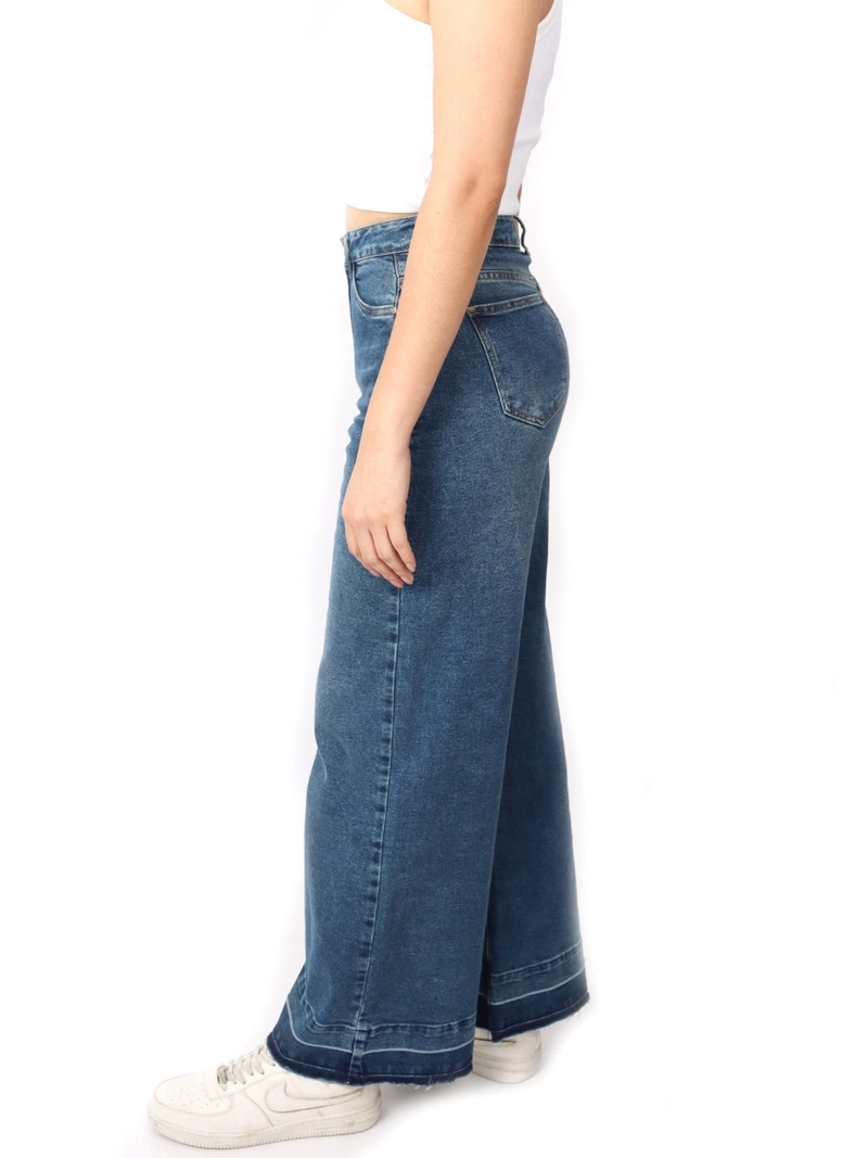 JEAN WIDE LEG MUJER KAYRA POBLET PERFECT FIT VINTAGE DS DESBA CELESTE - 2