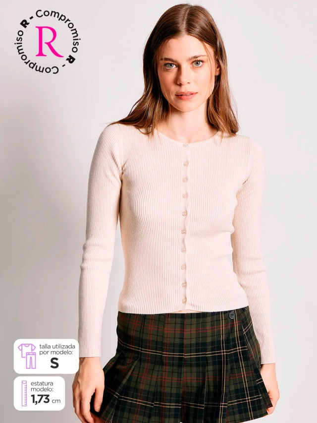 SWEATER MANGA LARGA MUJER INDEX RIB - 1
