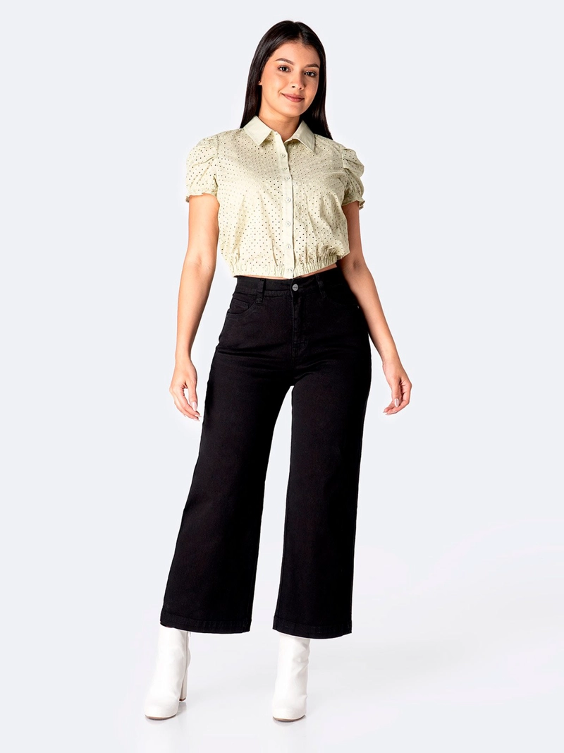 PANTALÓN CULOTTE MUJER PIONIER LARI BULL DENIM - 1