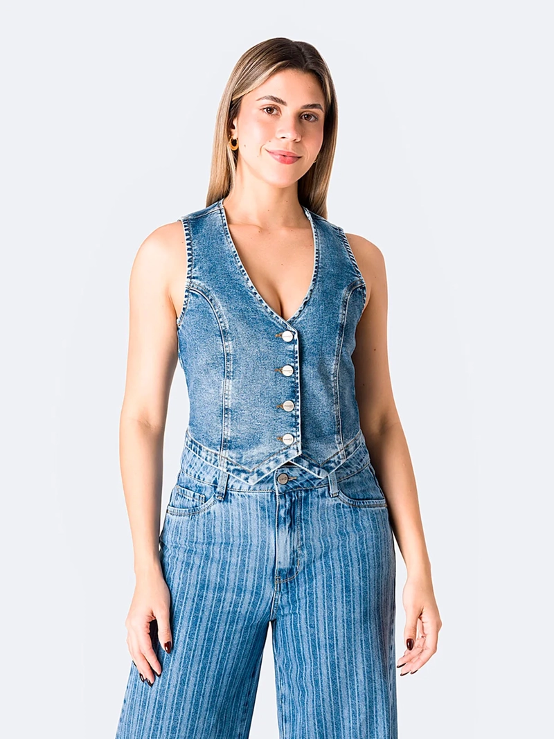 CHALECO JEAN MUJER PIONIER MEDELIT - 2