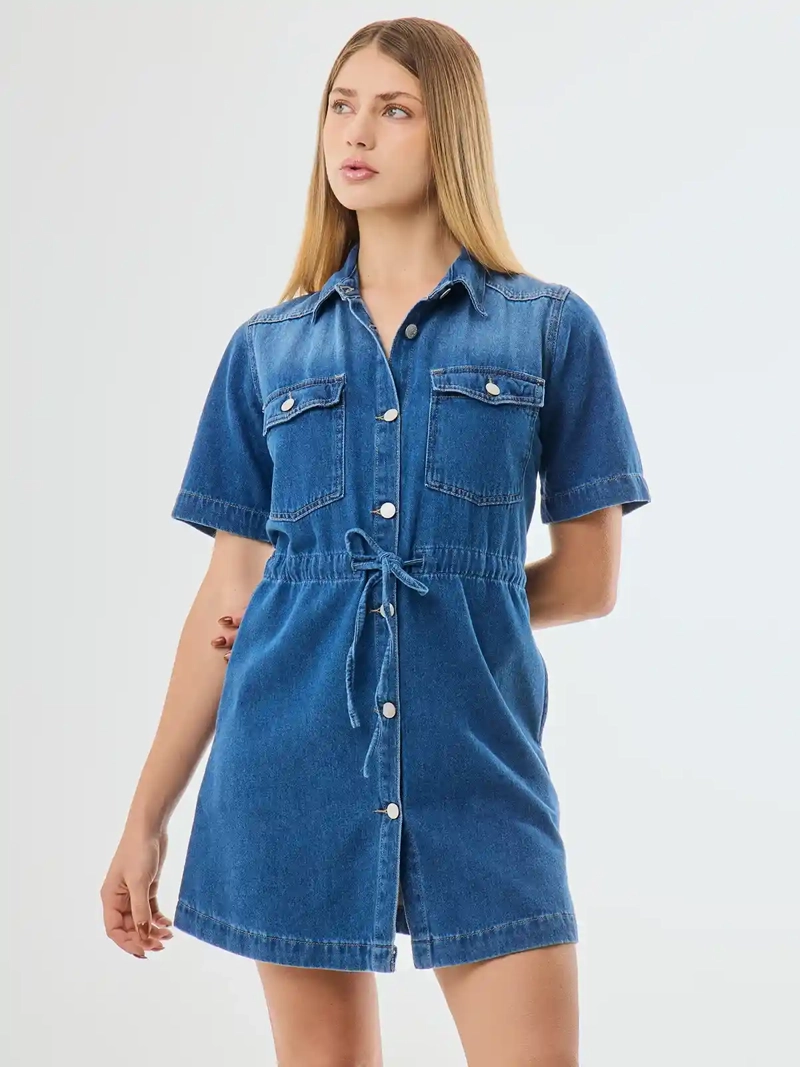 VESTIDO MUJER PEPE JEANS CECILIA CELESTE - 1