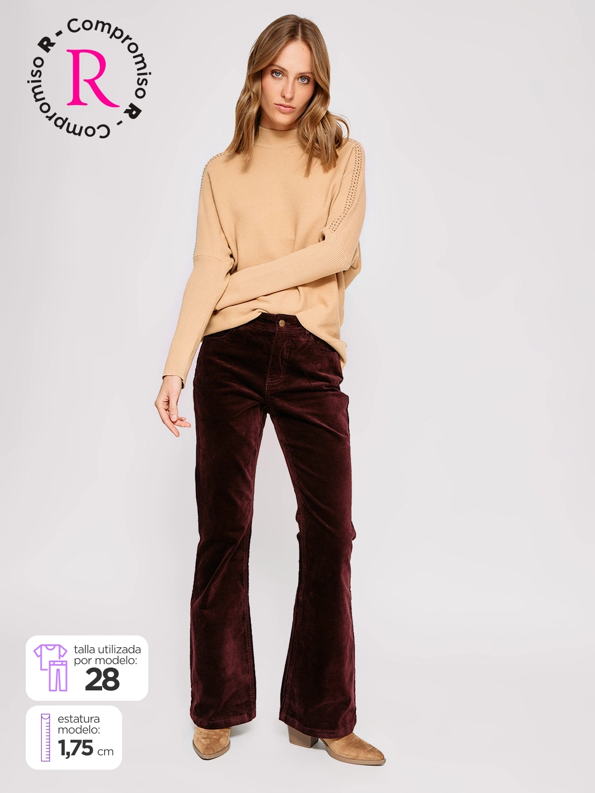 PANTALÓN ALGODÓN REGULAR MUJER TATIENNE PANA - 1