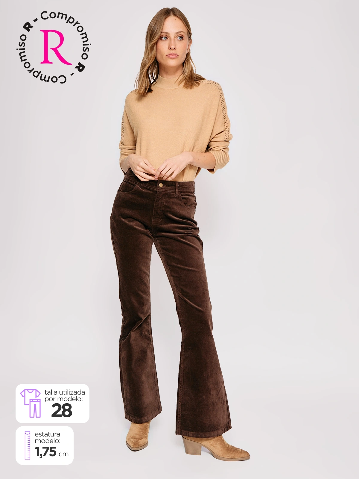 PANTALÓN ALGODÓN REGULAR MUJER TATIENNE PANA - 1