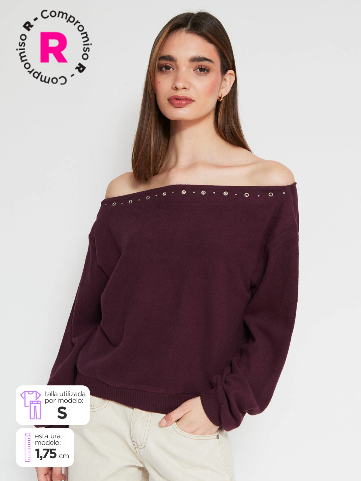 SWEATER MANGA LARGA MUJER INDEX CETALLE - 1