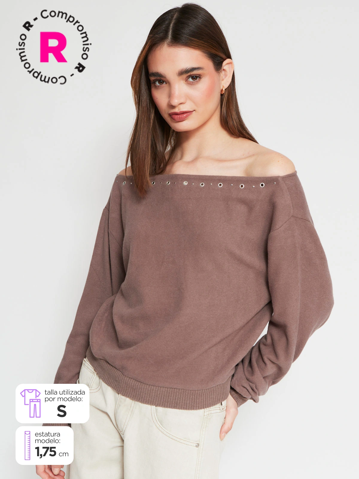 SWEATER MANGA LARGA MUJER INDEX CETALLE - 1