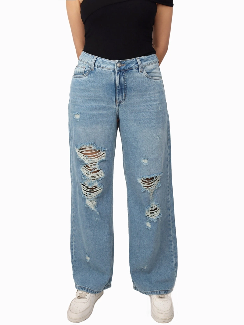 JEANS REGULAR ALGODÓN MUJER KAYRA POBLET PERFECT FIT BOYFRIEND DESTROYER - 1