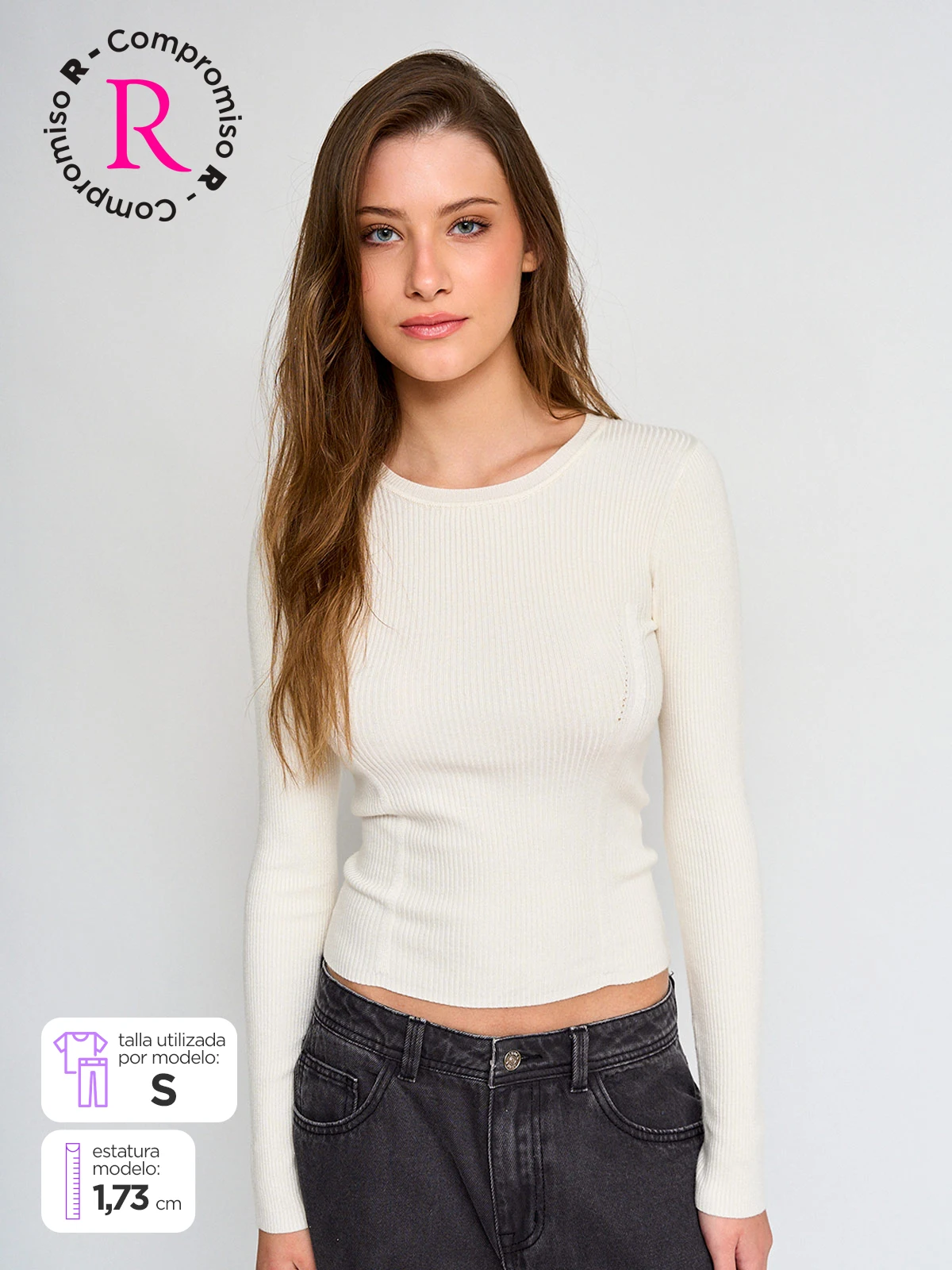 SWEATER MUJER INDEX ALMENDRA - 1