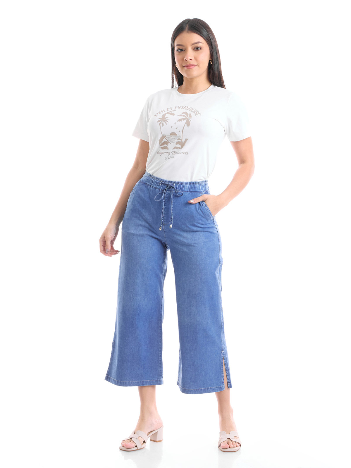 JEANS ALGODÓN MUJER METAL JEANS CULOTTE ROSARIO - 1