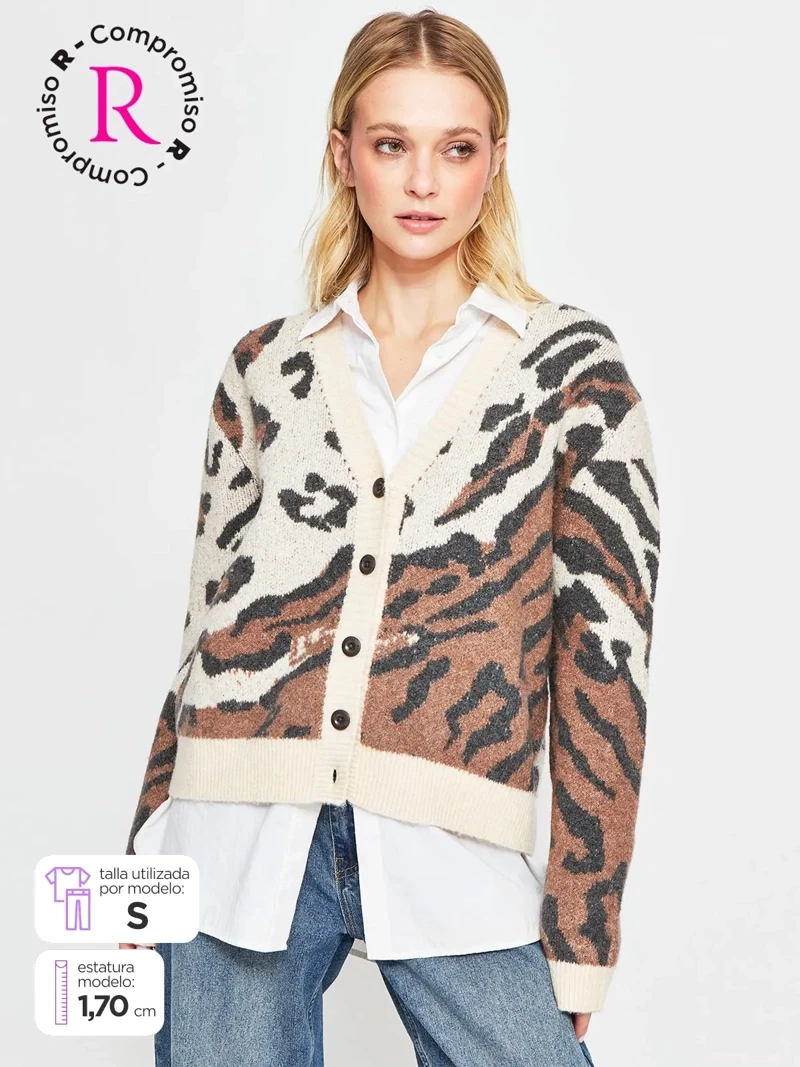 CARDIGAN MUJER BARBADOS ANIMAL - 1