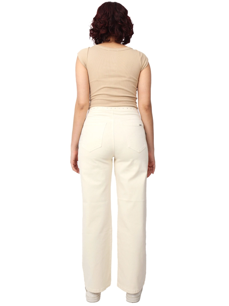 PANTALÓN REGULAR ALGODÓN KAYRA POBLET PERFECT FIT MIDE RISE TACHAS BULL - 3