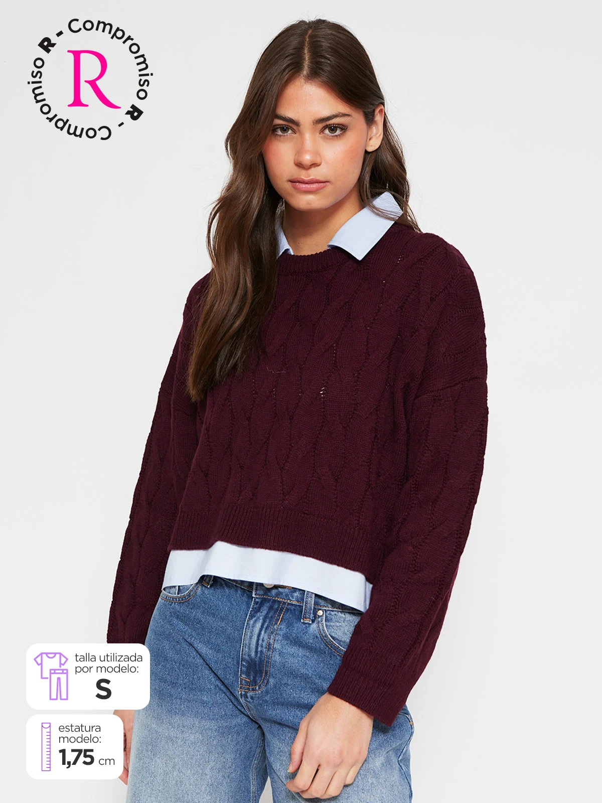 SWEATER MUJER INDEX CON BLUSA - 1