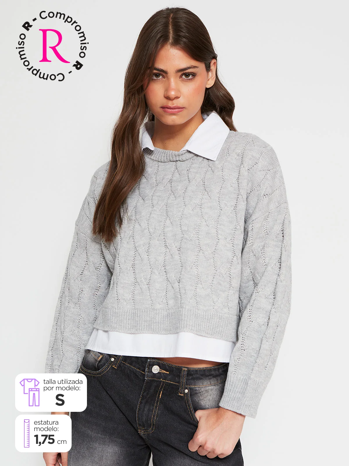 SWEATER MUJER INDEX CON BLUSA - 1