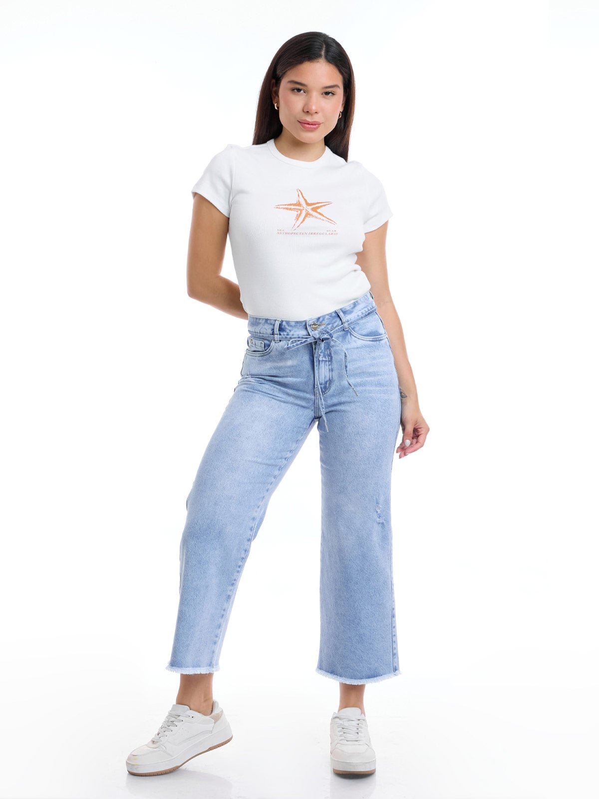 JEAN ALGODÓN CROPPED STRAIGHT MUJER METAL JEANS PAULA - 1