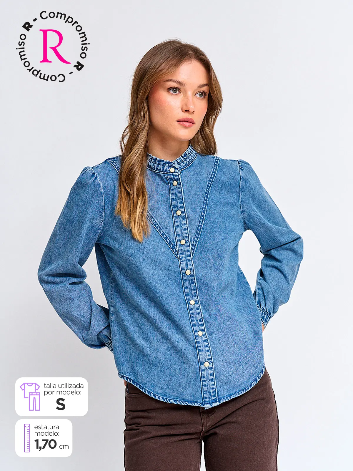 BLUSA MANGA LARGA MUJER PEPE JEANS DENIM - 1
