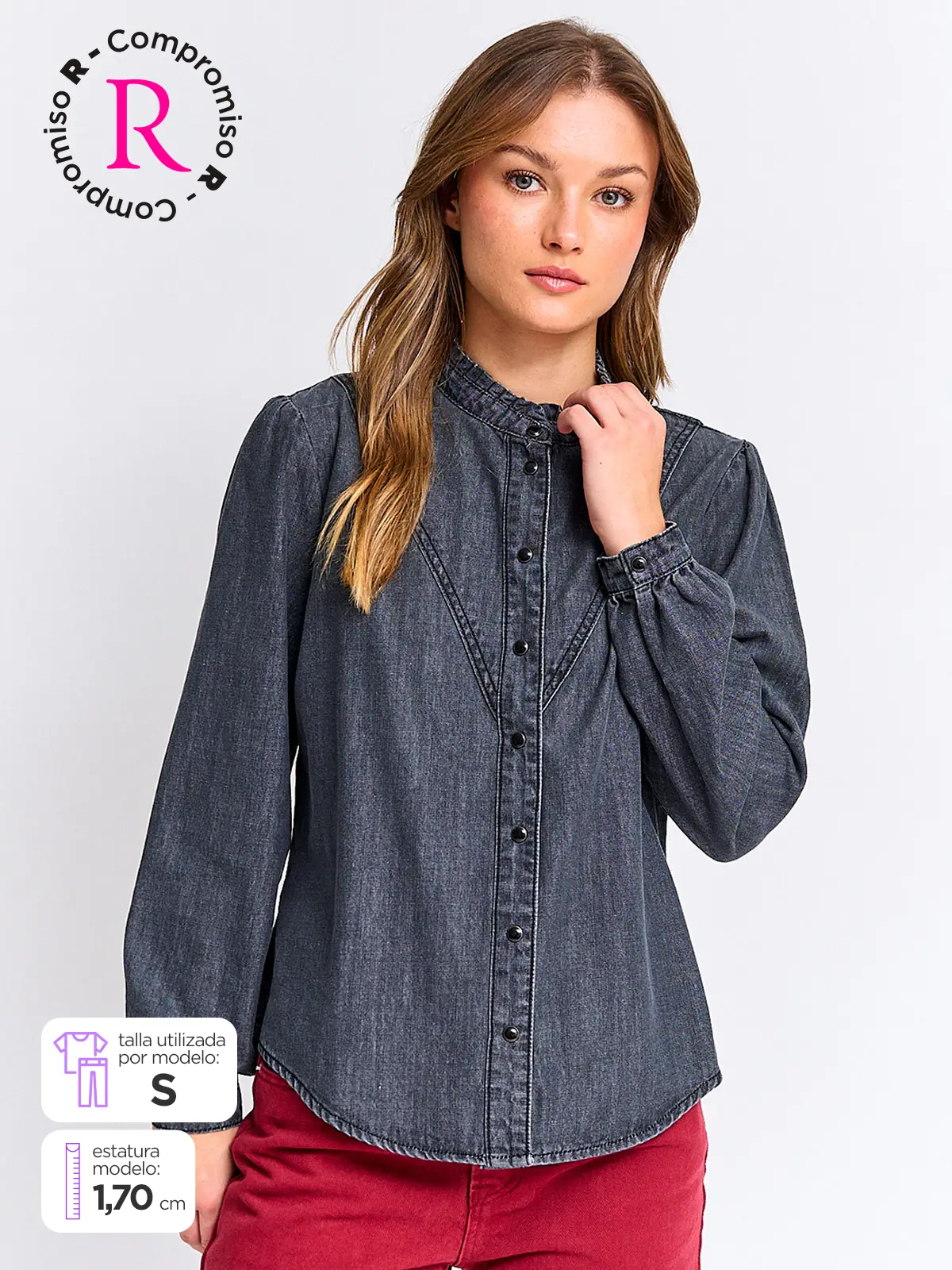 BLUSA MANGA LARGA MUJER PEPE JEANS DENIM - 1