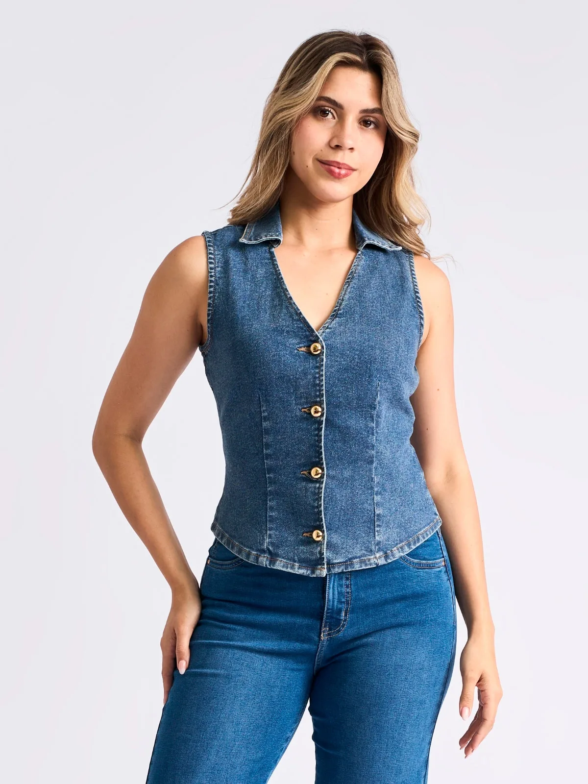 CASACA MANGA CORTA ALGODÓN MUJER PARADA 111 BLUE - 1