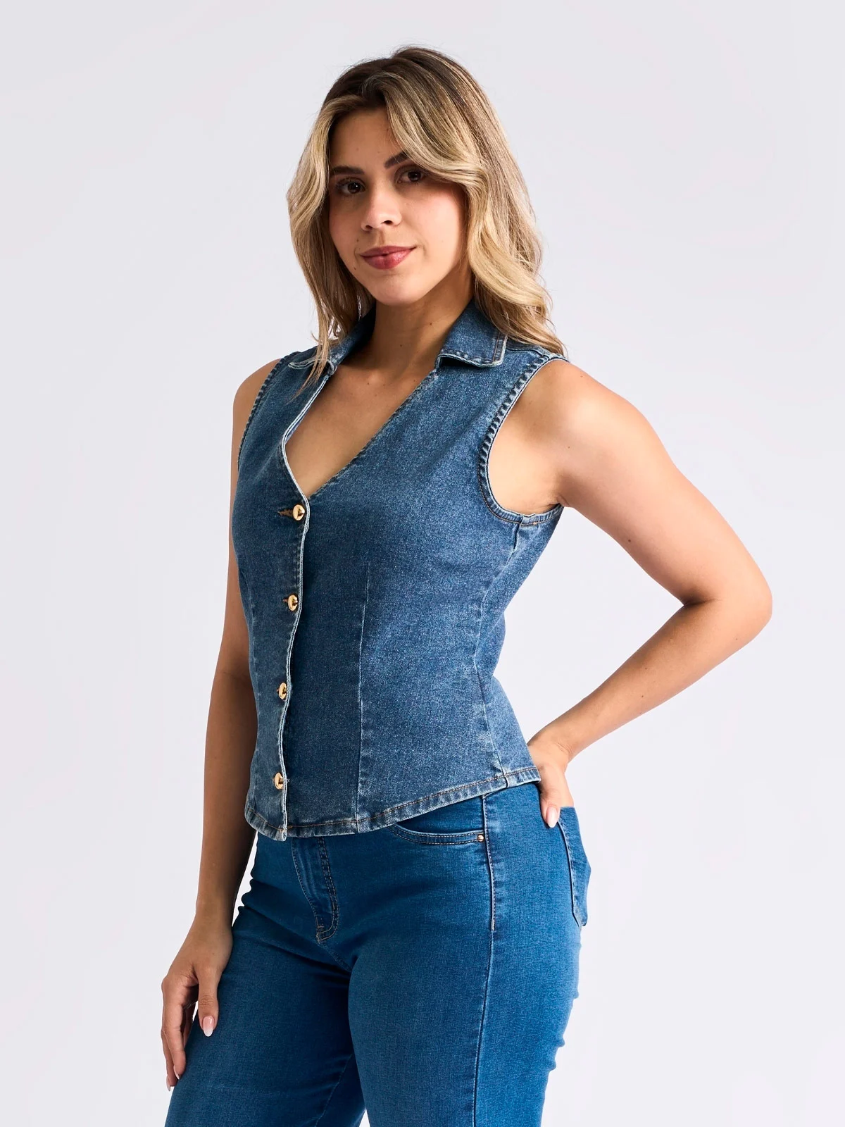 CASACA MANGA CORTA ALGODÓN MUJER PARADA 111 BLUE - 2
