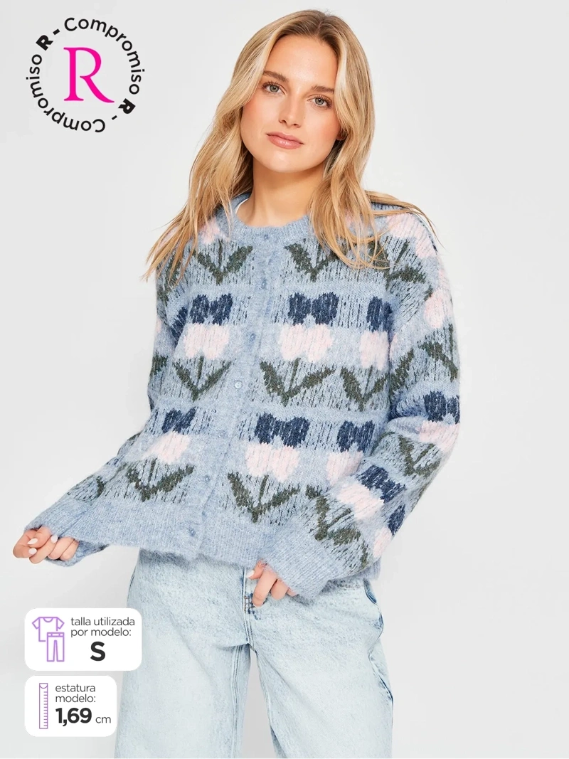 CARDIGAN MUJER INDEX FLOR - 1