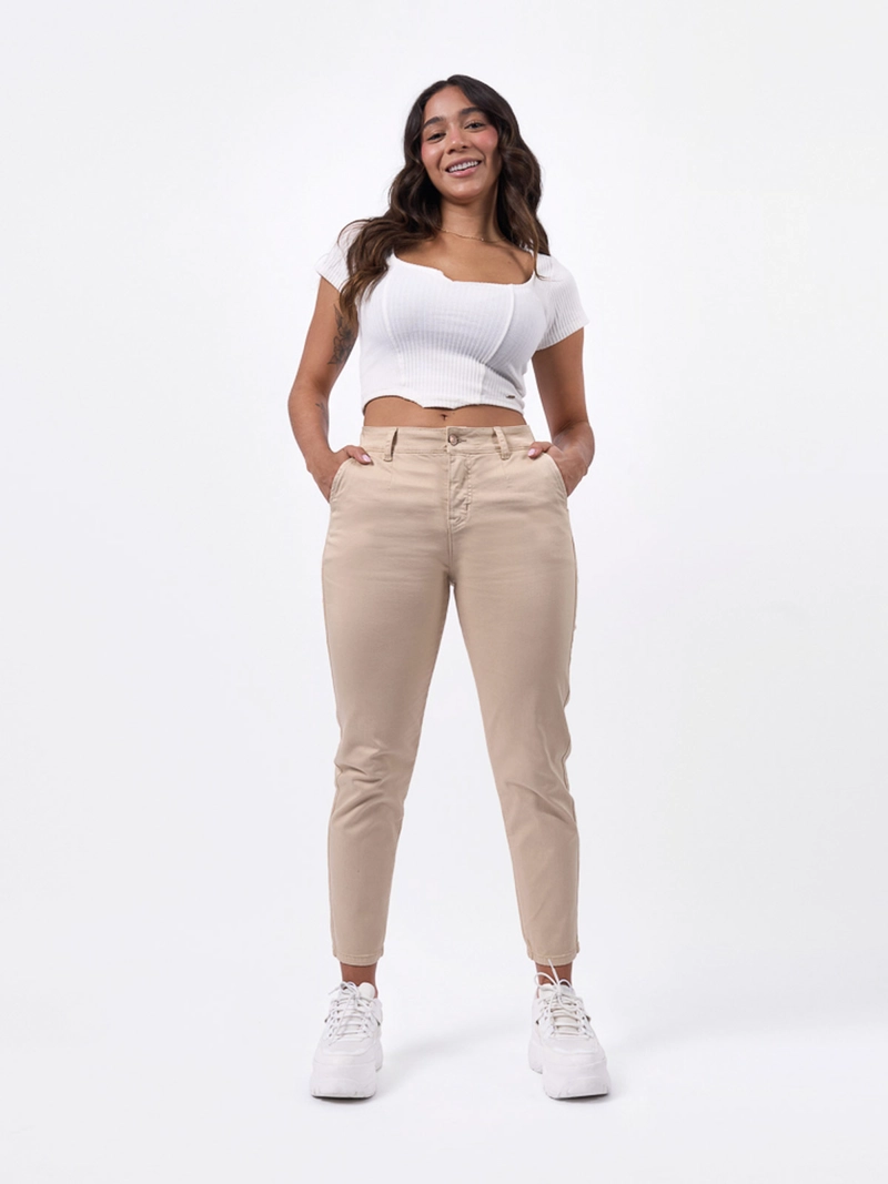 PANTALÓN ALGODÓN MUJER BRONCO SLOUCHY XIMENA - 1
