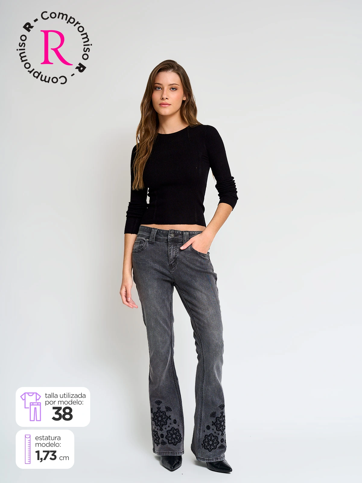 JEANS ALGODÓN REGULAR MUJER INDEX BORDA - 2