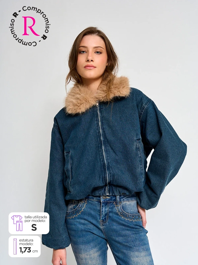 CASACA MUJER INDEX CORTA DENIM - 1