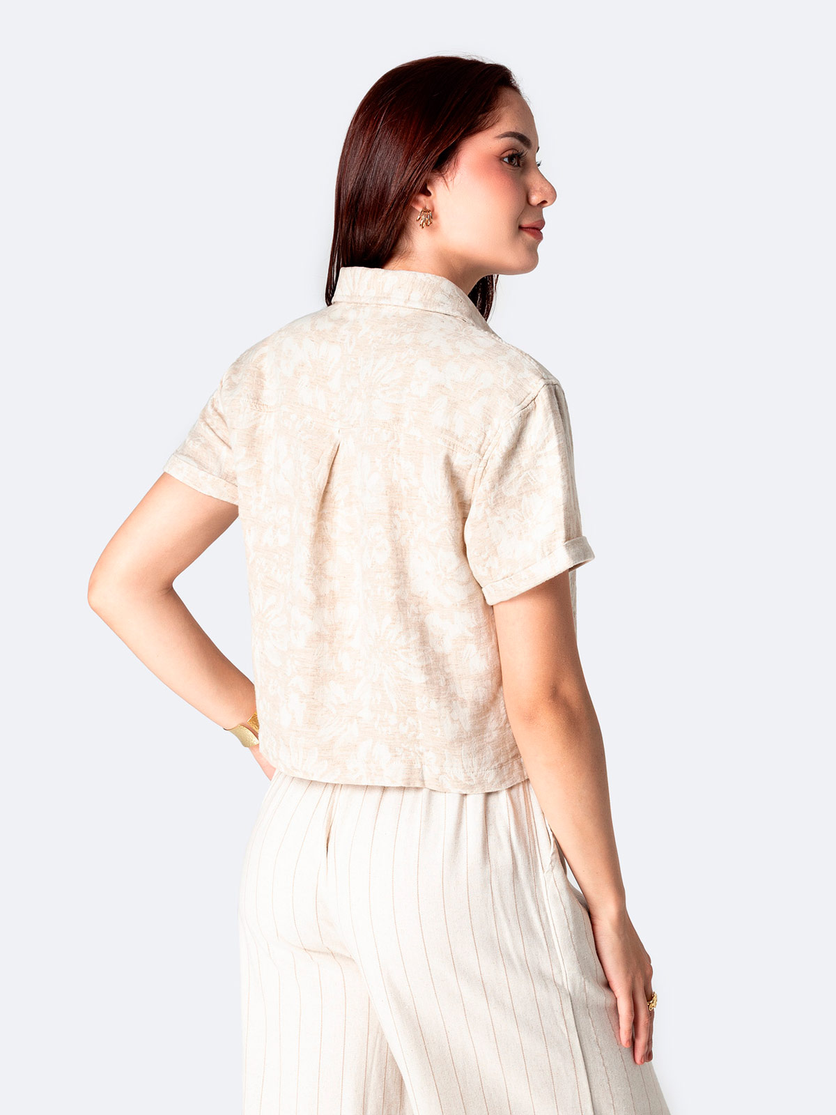 BLUSA MANGA CORTA MUJER LINO PIONER CATTERINE - 3