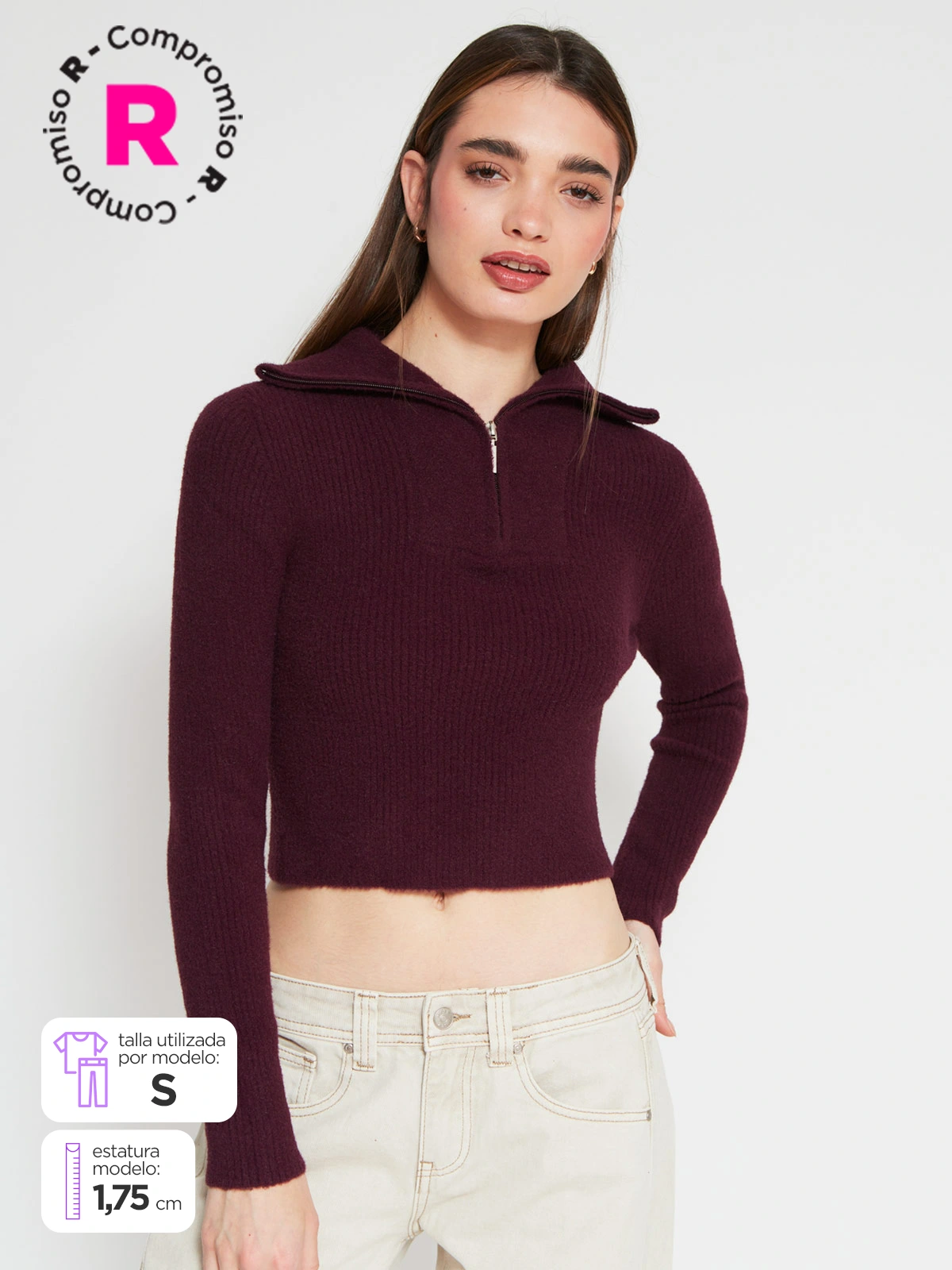 SWEATER MANGA LARGA MUJER INDEX ZIPPER - 1