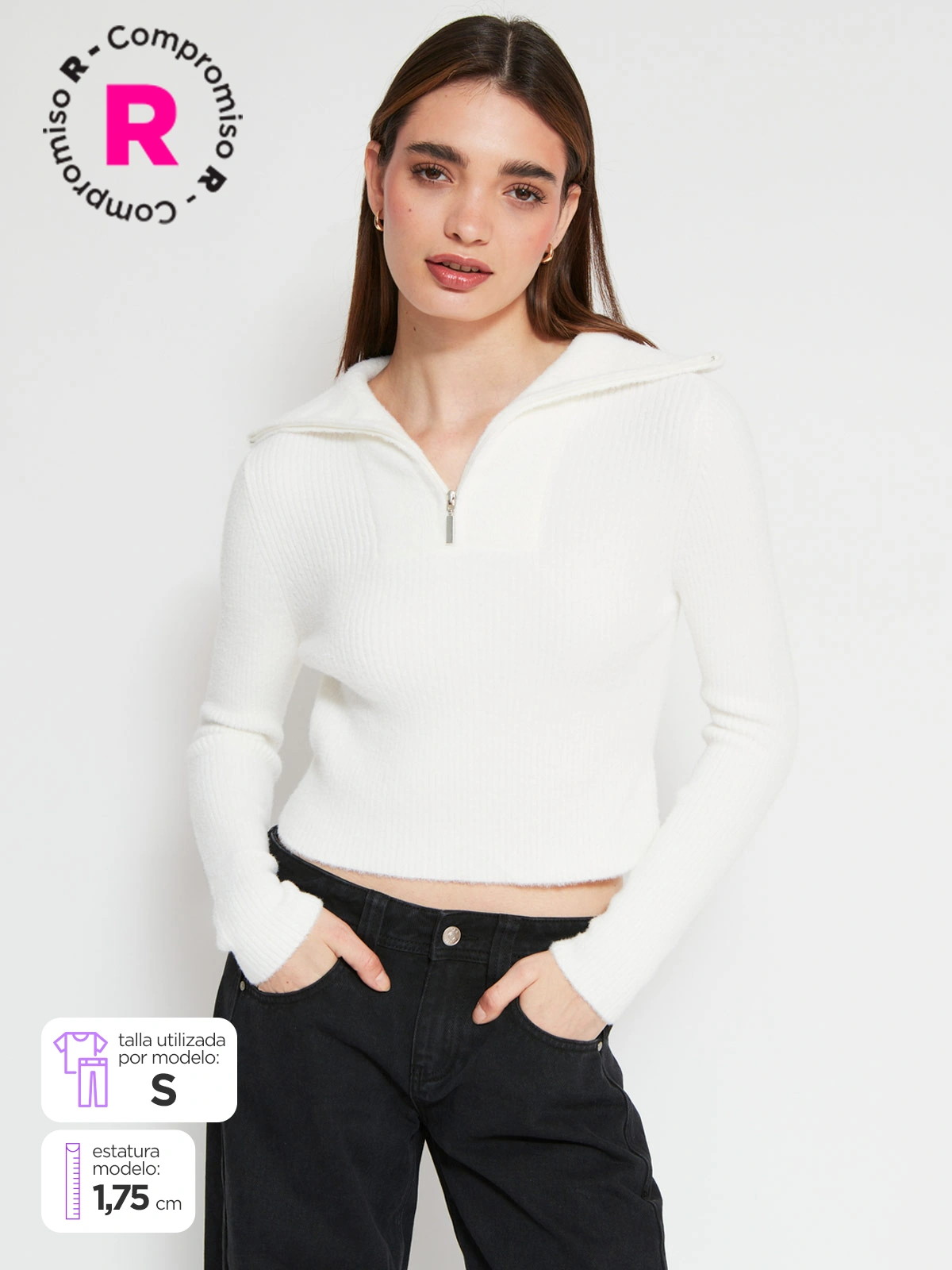 SWEATER MANGA LARGA MUJER INDEX ZIPPER - 1