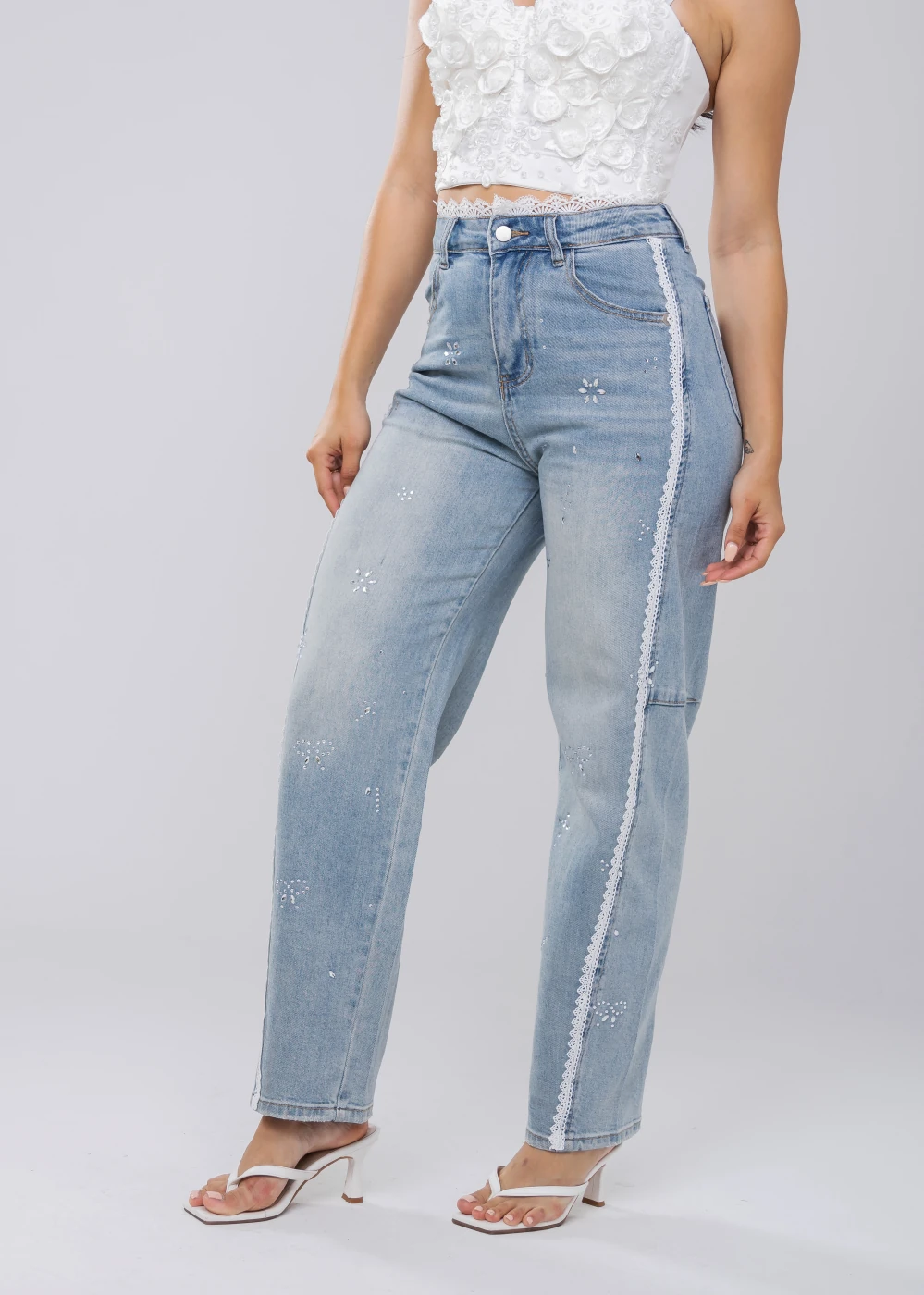 JEAN RECTO MUJER GLAM BY ALEJANDRA BAIGORRIA BLONDA 9A1772 - 2