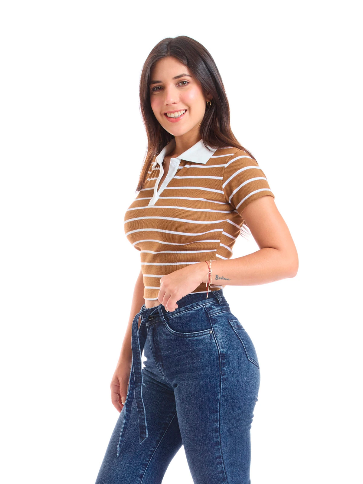 POLO MANGA CORTA ALGODÓN MUJER METAL JEANS RIB RAYAS DANIA - 2